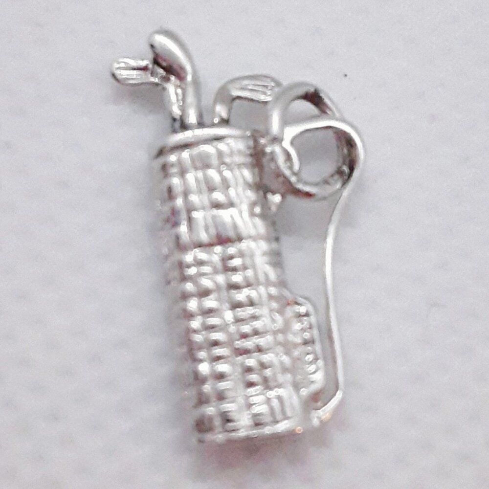 CLOSET SALE!!  NEW Sterling silver golf bag charm  .7 grams - Picture 4 of 7